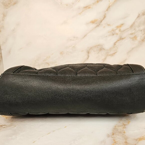 Betsey Johnson Black and White Quilted Hearts Shoulder Bag - Picture 4 of 8